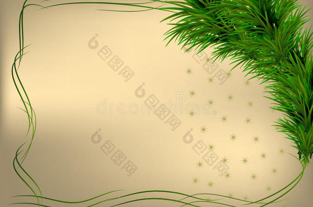 圣诞背景与绿色框架