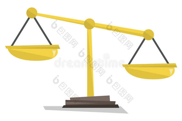 黄金尺度的正义矢量插图。