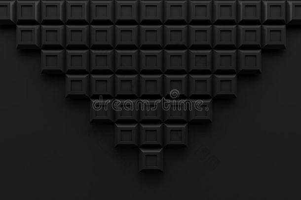 黑色方形<strong>金字</strong>塔盒现代技术黑色抽象3D