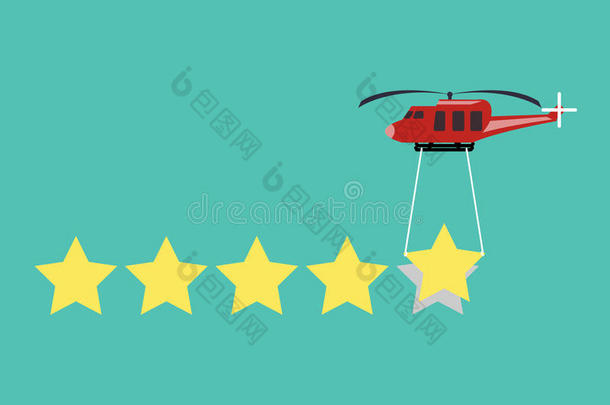 直升机与运输项目评级明星。 平面设计