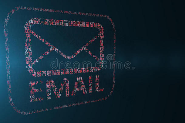 电子邮件。 二进制代码的电子邮件图标