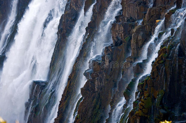 落水的细节维多利亚瀑布。 特写镜头。 莫西-阿-图尼亚国家公园。 以及世界遗产遗址。 赞比亚。 津巴布韦。