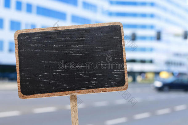 黑板标签和城市地标
