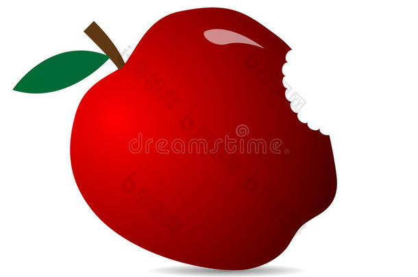 可爱的红色新鲜苹果。 <strong>苹果图标</strong>的插图。