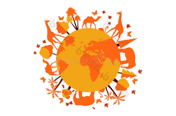 地球上的动物，动物收容所，野生动物保护区。 世界环境日。
