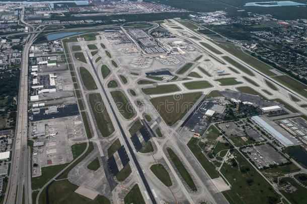 好莱坞<strong>国际机场</strong>劳德代尔堡的鸟瞰图。