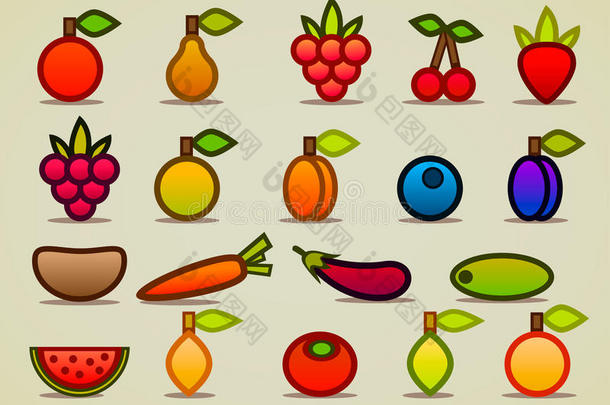 扁平的水果和蔬菜