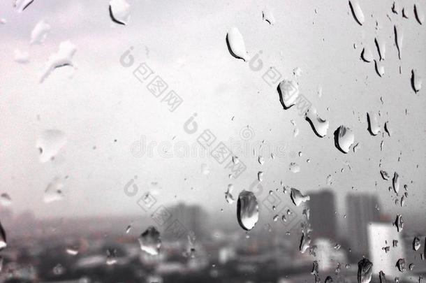 城市城市景观雨雨滴季节