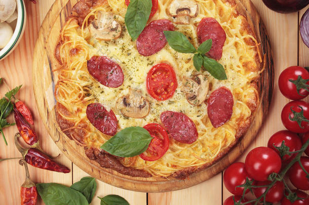 烹饪食物水平的意大利语蘑菇