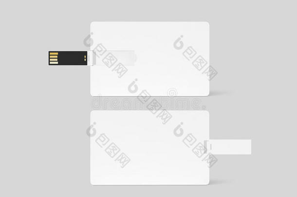 空白白色塑料晶片USB卡设计模型