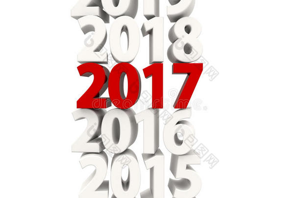 2017年新年标志在其他年份之上