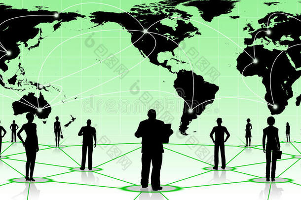 全球连接的人民社会商业网络