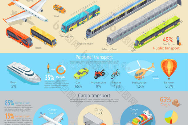 空气气球自行车船公共汽车