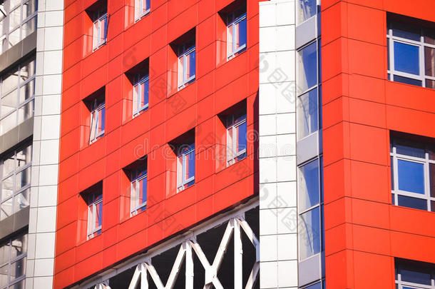 建筑立面红色的高科技风格