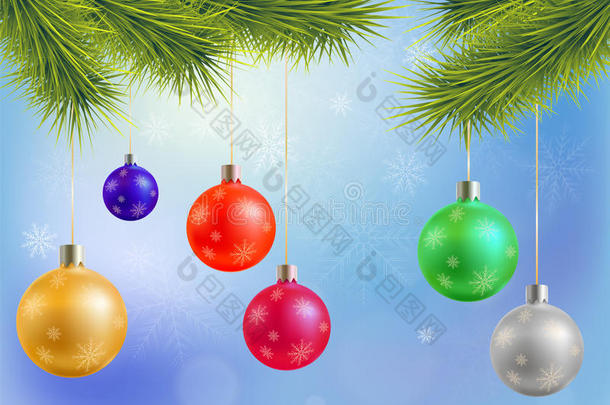 圣诞背景彩球