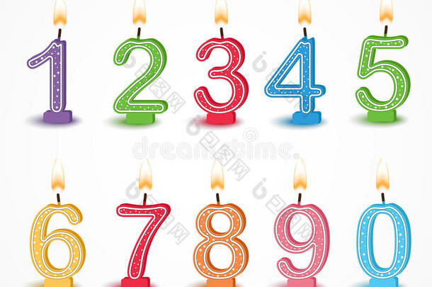 五颜六色的生日蜡烛号码