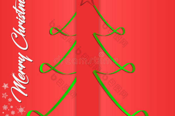 创意贺卡为新年和圣诞假期，在红色背景，白色雪花。 矢量图形。