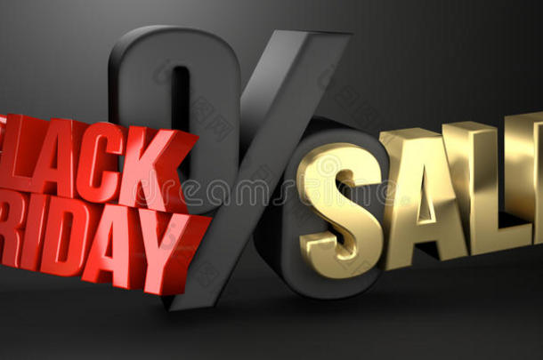 黑色星期五3D渲染黑色星期五销售