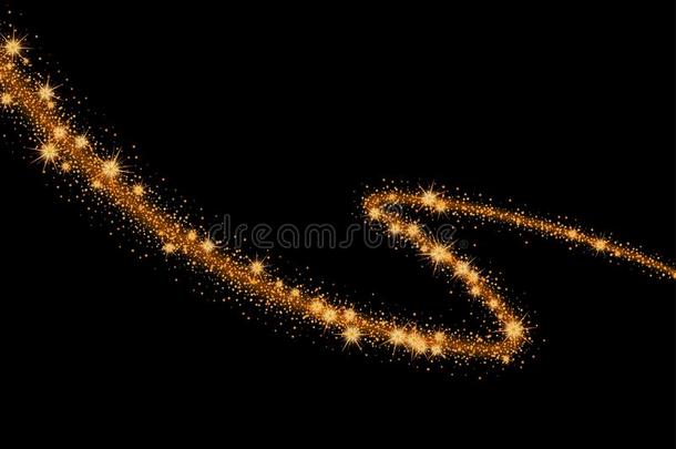 闪闪发光的星星和闪闪发光的粒子的痕迹