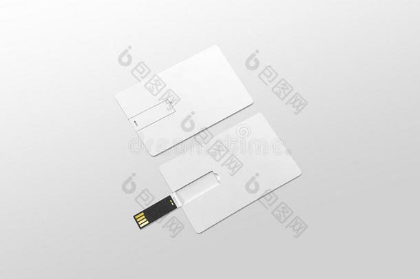 空白白色塑料晶片USB卡模拟躺，打开关闭