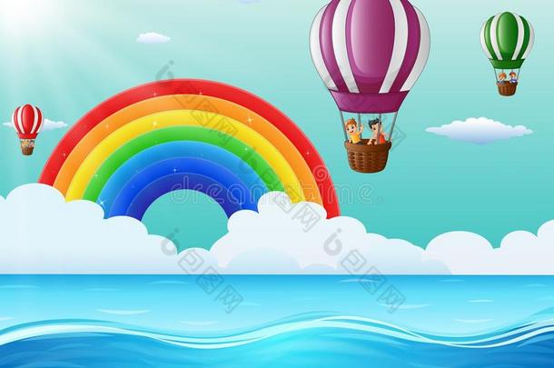 空气水水生的背景气球