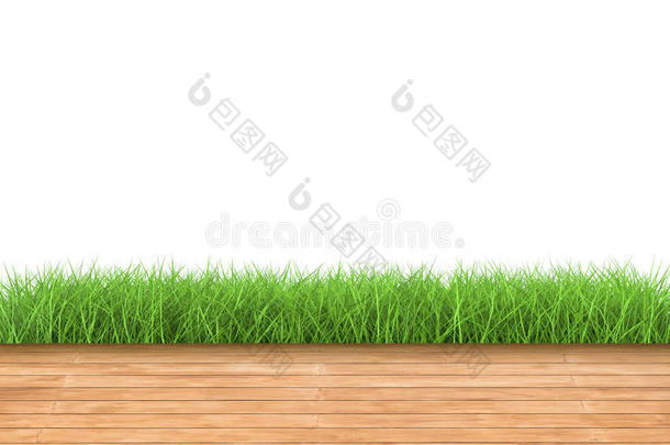 绿草木地板