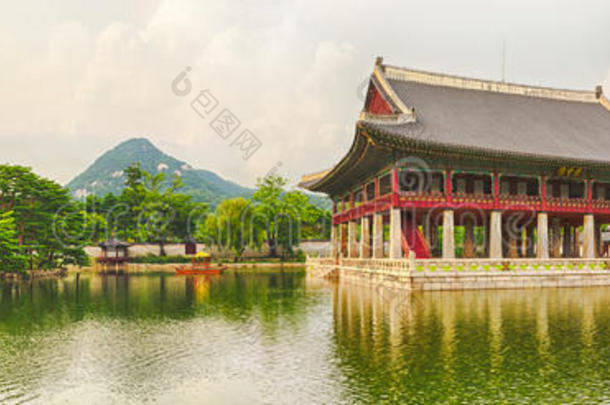 庆邦宫。 韩国。 全景