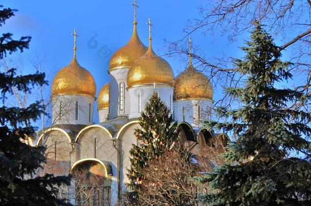 莫斯科克里姆林宫的<strong>宿舍</strong>大教堂。 彩色照片。