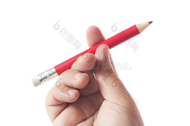 手里拿着红铅笔