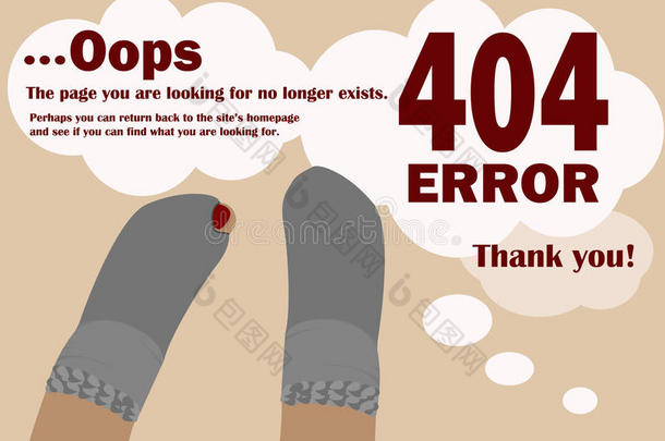 404个横幅卡通衣服服装