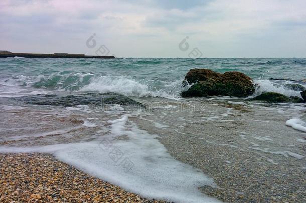 海滩云沿海泡沫海洋