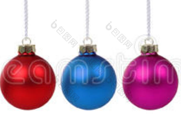 圣诞球包了许多五颜六色的装饰装饰装饰边框