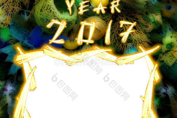 中国公鸡2017年新年设计背景。