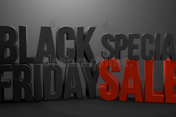 黑色星期五销售3D渲染黑色星期五销售