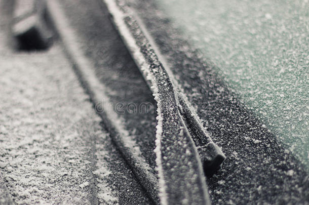 汽车霜冻的冬天