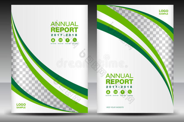 绿色和白色封面模板，封面年报，<strong>封面设计</strong>