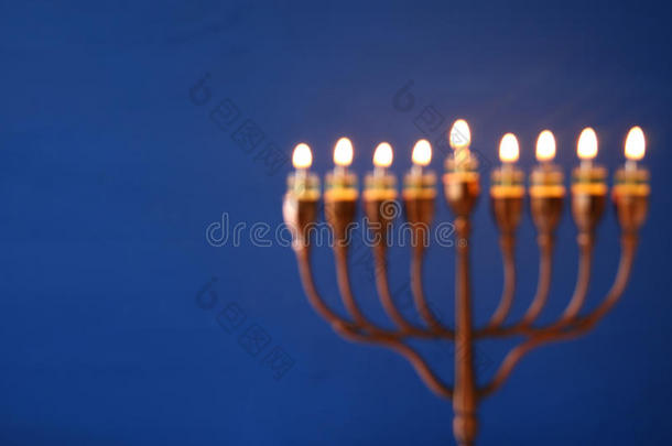 犹太节日光明节的抽象而模糊的形象