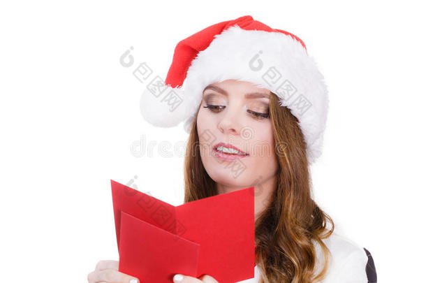 庆祝检查表圣诞节克劳斯信封