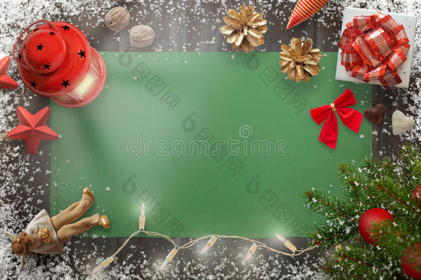 圣诞新年背景图片与圣诞树，礼物，装饰品