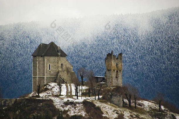 被遗弃的环境城堡乡村克罗地亚