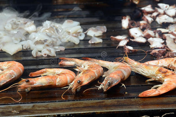 动物鱿鱼厨师烹饪甲壳类动物