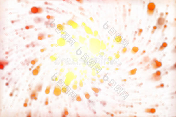 抽象粒子在白色上旋转明亮的黄色到橙色