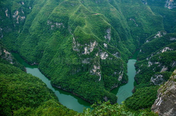 重庆云阳龙潭国家地质公园深河峡谷河流