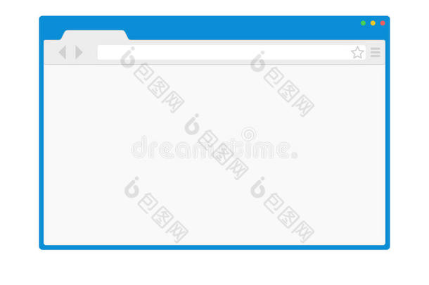 平面空白浏览器窗口。