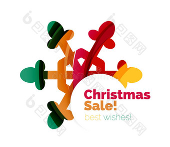 圣诞节和新年销售横幅图片