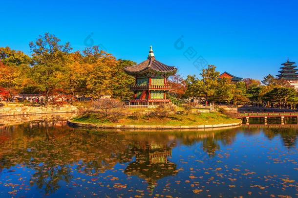 秋天在韩国首尔的京博贡宫。