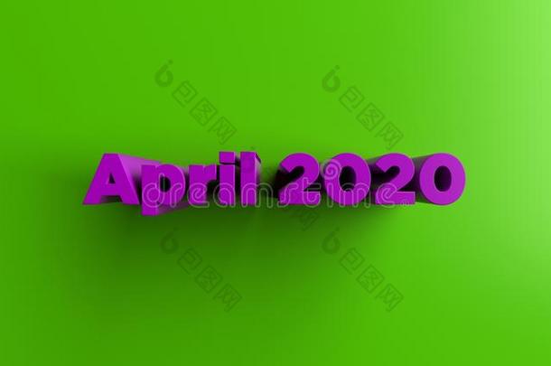 <strong>2020年</strong>4月-3d渲染彩色标题插图