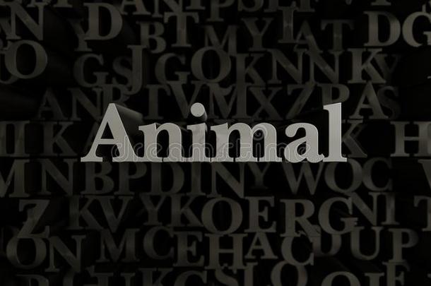 动物-3D渲染金属排版标题插图