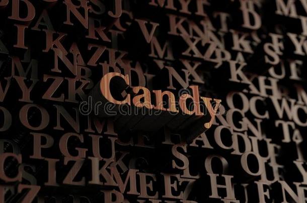 糖果-木制3D渲染字母/消息