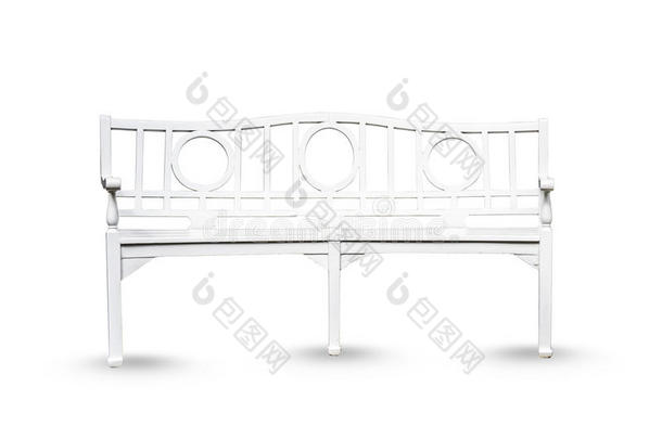 装饰现代风格木椅白色油漆，白色背景上隔离的家具